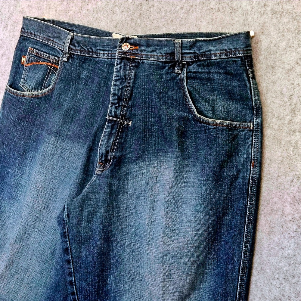 Pelle Pelle Marc Buchanan Baggy Loose Fit Denim Jeans Blue Y2K 44x34